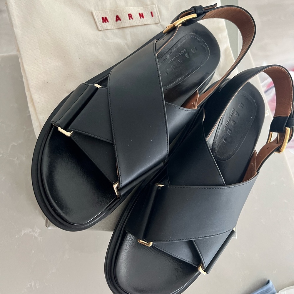 Marni Black Fussbett sandals size 37.5 - Picture 6 of 6